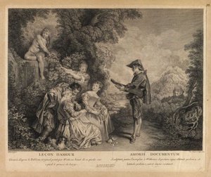 Liefdesles door Jean Antoine Watteau